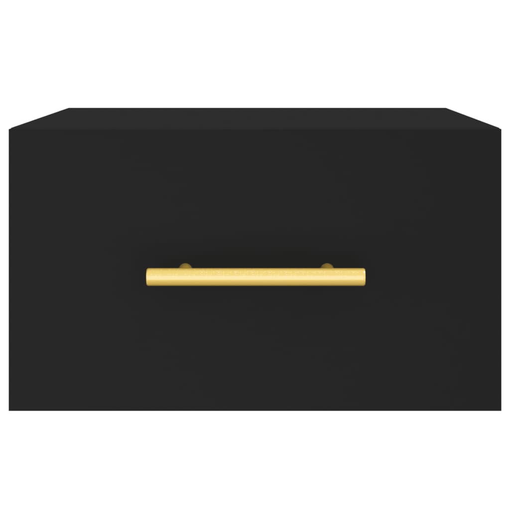 Nástěnný Noční Stolek Černý 35 X 35 X 20 Cm