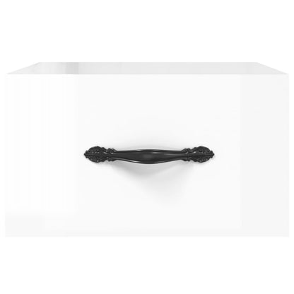 Nástěnné Noční Stolky 2 Ks Bílé S Vysokým Leskem 35X35X20 Cm