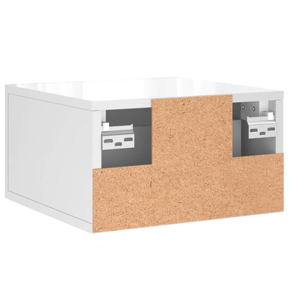 Nástěnné Noční Stolky 2 Ks Bílé S Vysokým Leskem 35X35X20 Cm