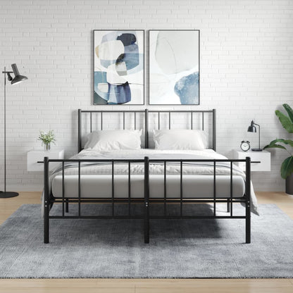Nástěnné Noční Stolky 2 Ks Bílé S Vysokým Leskem 35X35X20 Cm