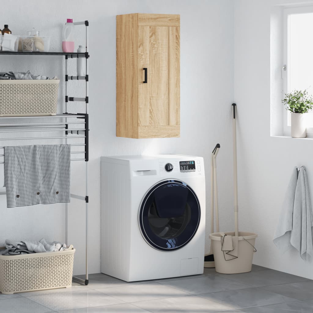 Nástěnná Skříňka Betonově Šedá 34,5X34X90 Cm Kompozitní Dřevo