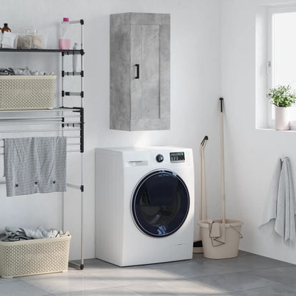 Nástěnná Skříňka Betonově Šedá 34,5X34X90 Cm Kompozitní Dřevo