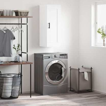 Nástěnná Skříňka Lesklá Bílá 34,5 X 34 X 90 Cm Kompozitní Dřevo