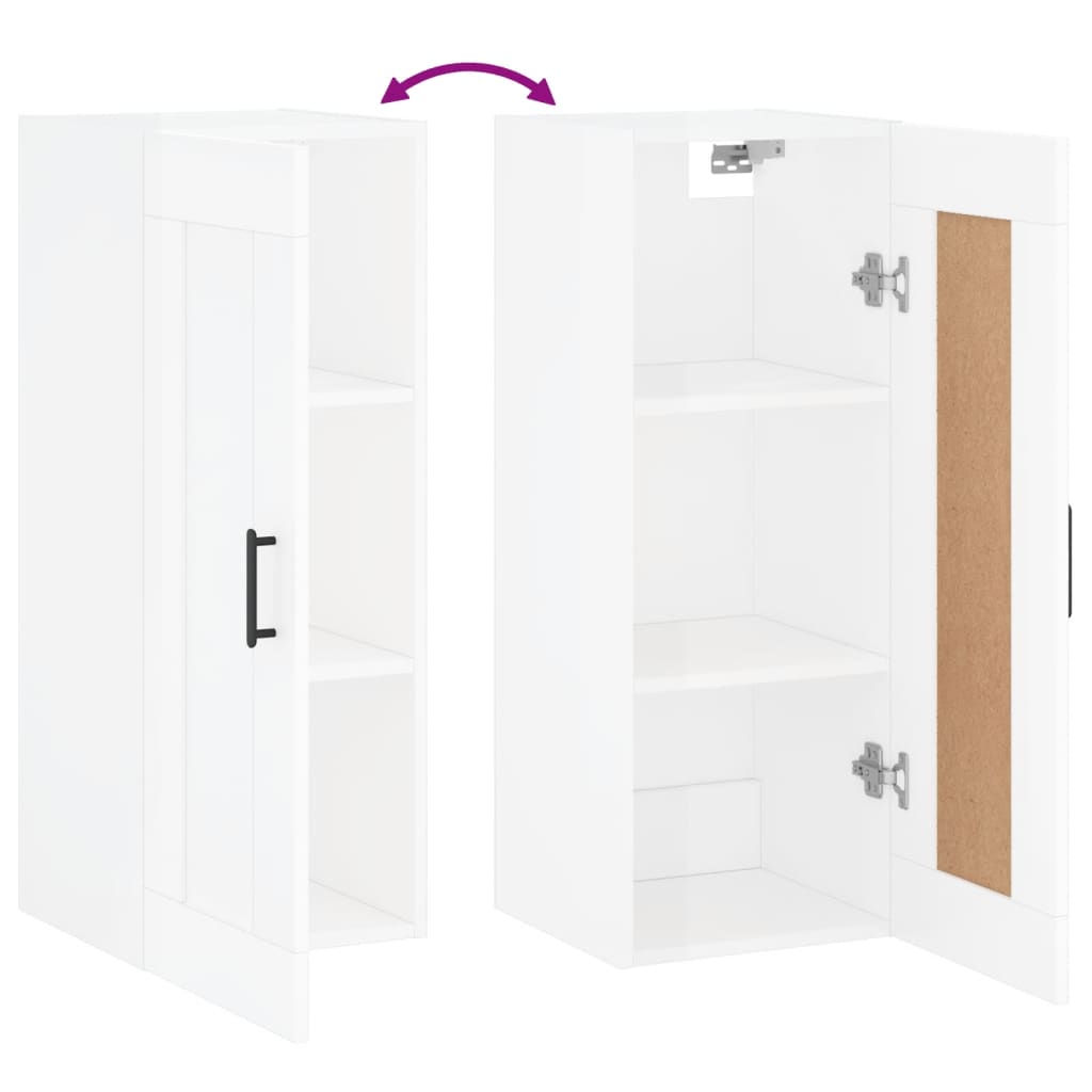 Nástěnná Skříňka Lesklá Bílá 34,5 X 34 X 90 Cm Kompozitní Dřevo