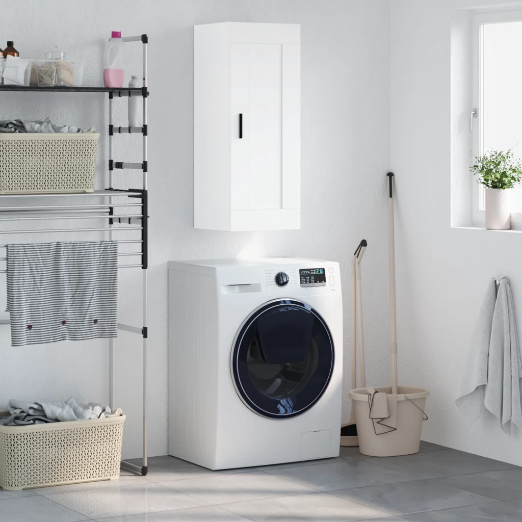 Nástěnná Skříňka Černá 34,5 X 34 X 90 Cm Kompozitní Dřevo