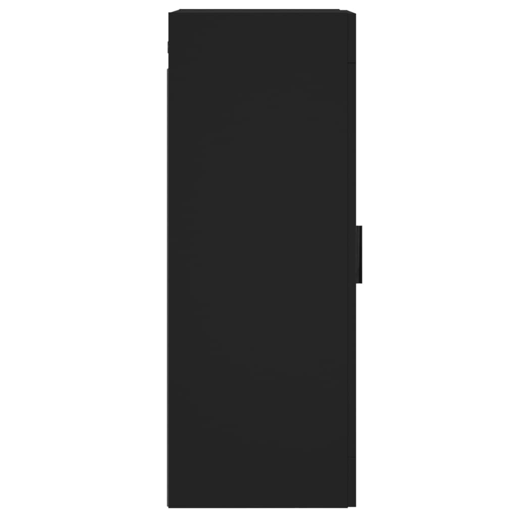 Nástěnná Skříňka Černá 34,5 X 34 X 90 Cm Kompozitní Dřevo