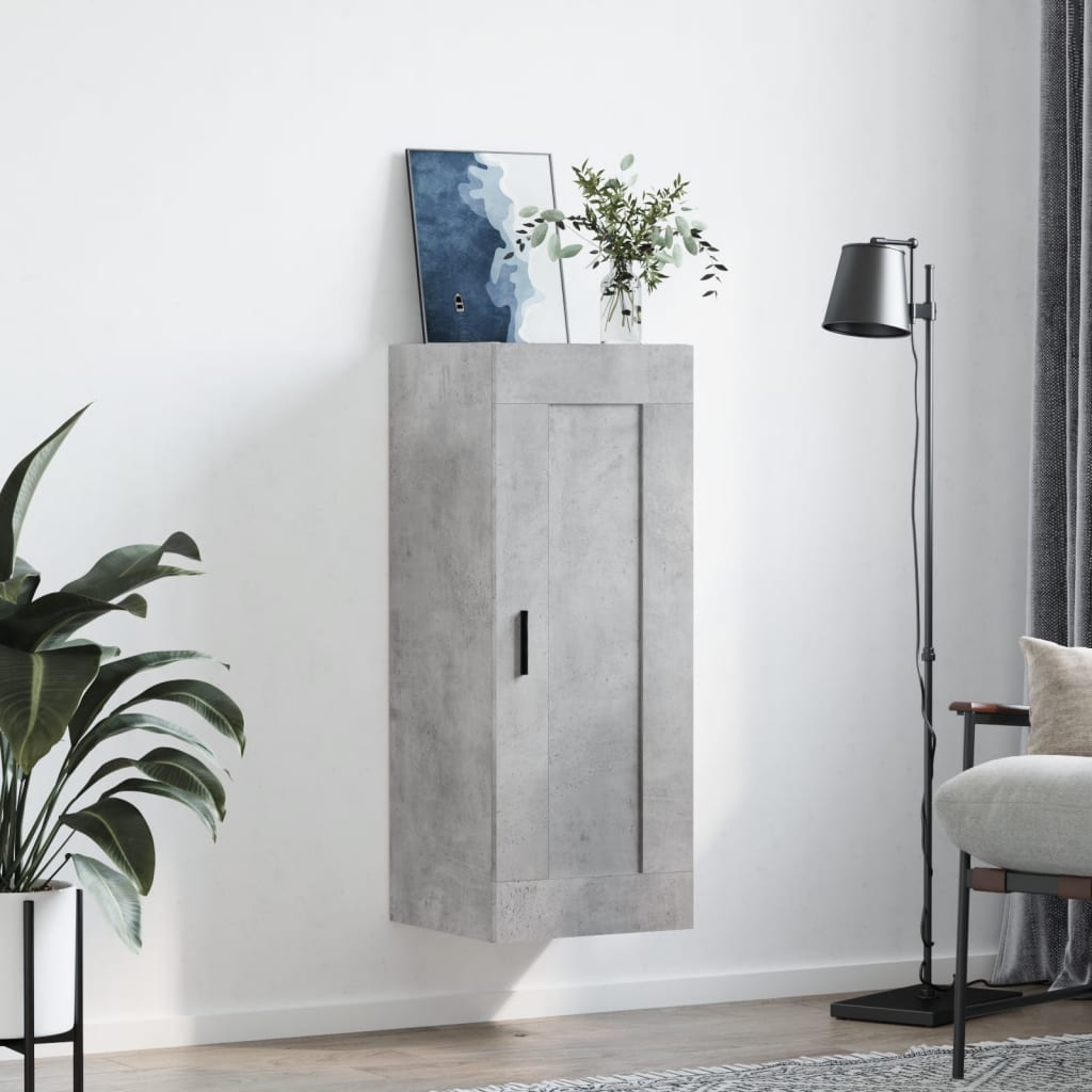 Nástěnná Skříňka Betonově Šedá 34,5X34X90 Cm Kompozitní Dřevo