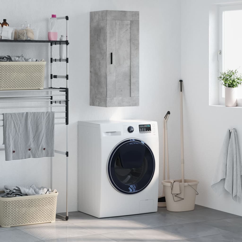 Nástěnná Skříňka Černá 34,5 X 34 X 90 Cm Kompozitní Dřevo