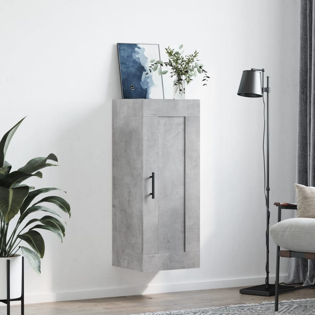 Nástěnná Skříňka Betonově Šedá 34,5X34X90 Cm Kompozitní Dřevo