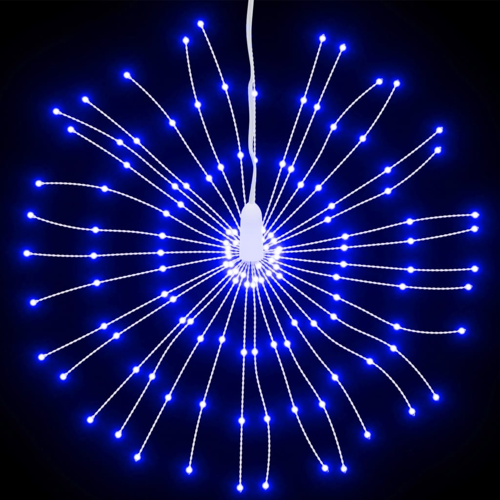 Vánoční Hvězdicová Světla 8 Ks 140 Modrých Led Diod 17 Cm