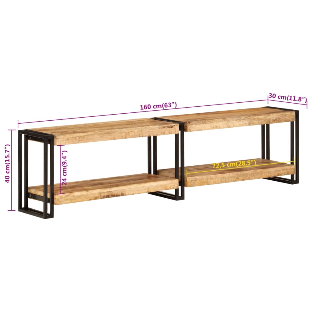 Tv Skříňka 160 X 30 X 40 Cm Masivní Mangovníkové Dřevo