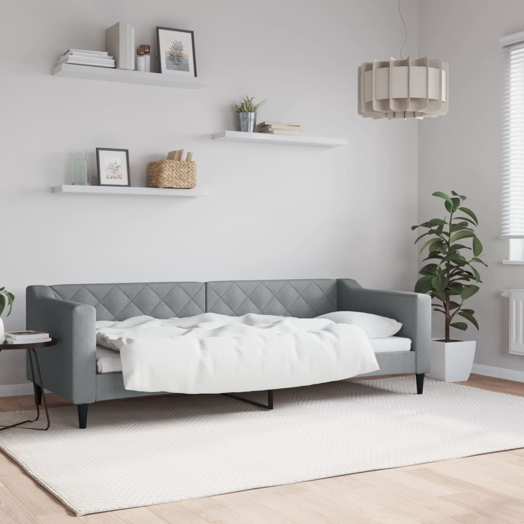 Válenda S Přistýlkou A Zásuvkami Textil Světle Šedá