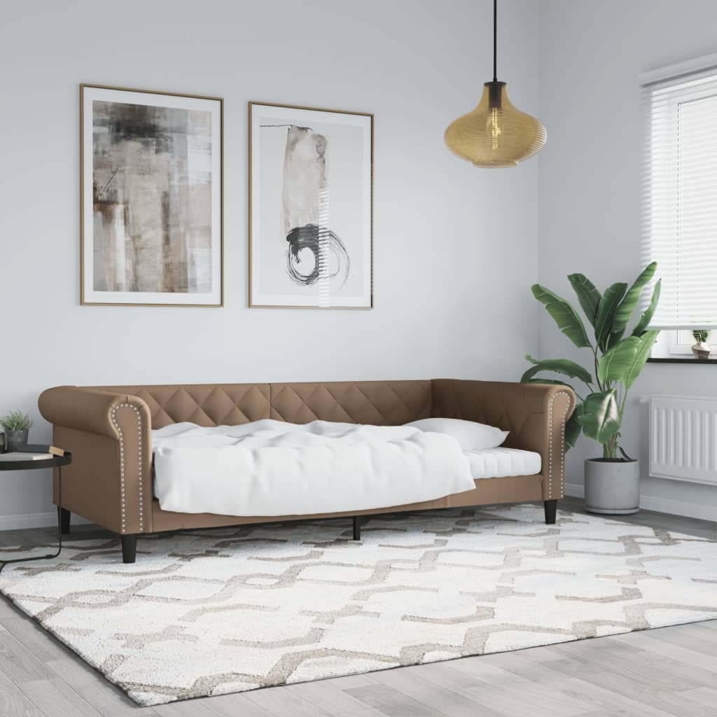 Válenda S Přistýlkou A Matracemi 90X200Cm Umělá Kůže