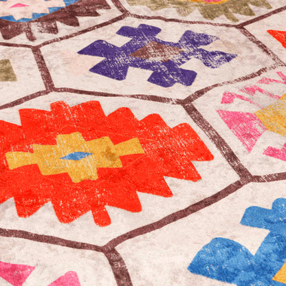 Koberec Pratelný Vícebarevný Protiskluzový Modro-Bílá