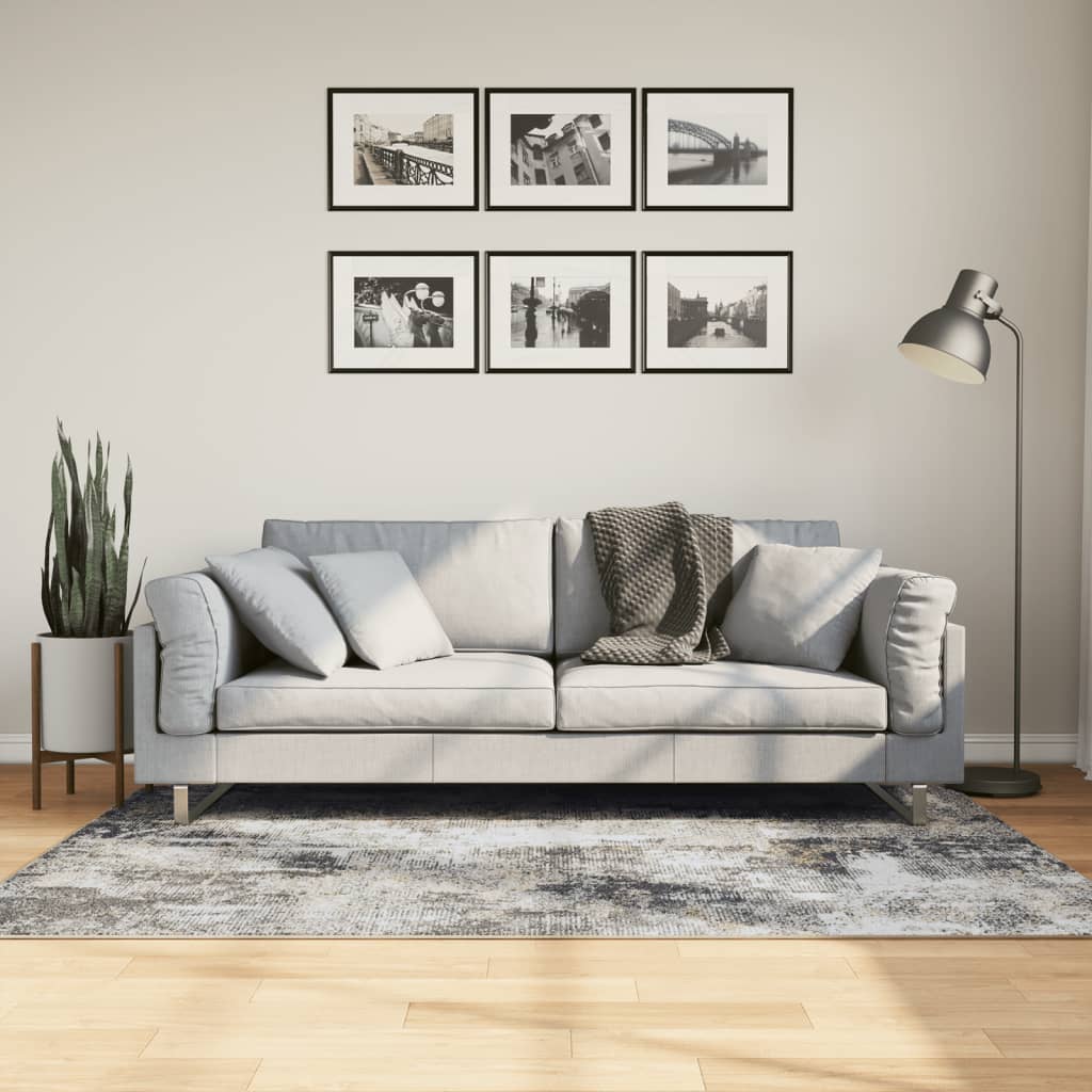 Koberec Pratelný Vícebarevný Protiskluzový Černobílý