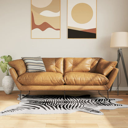 Koberec Černý A Bílý 120 X 170 Cm Zebří Vzor Pratelný