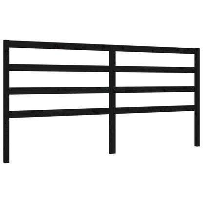 Rám Postele S Čelem Černý 200 X 200 Cm Masivní Dřevo