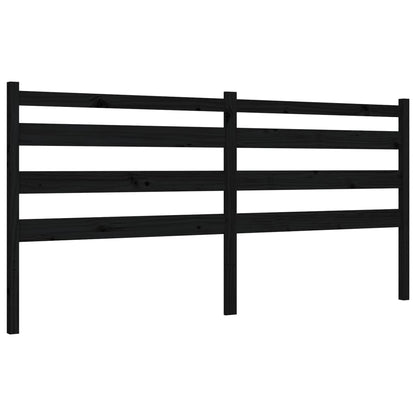 Rám Postele S Čelem Černý 200 X 200 Cm Masivní Dřevo