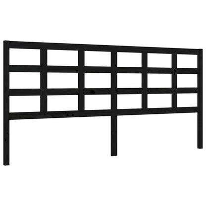 Rám Postele S Čelem Černý 200 X 200 Cm Masivní Dřevo
