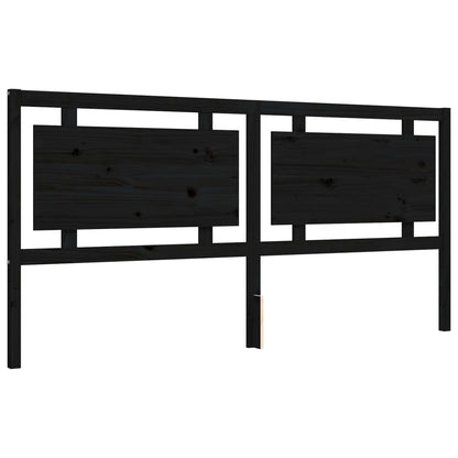Rám Postele S Čelem Černý 200 X 200 Cm Masivní Dřevo