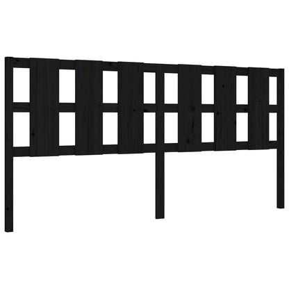 Rám Postele S Čelem Černý 200 X 200 Cm Masivní Dřevo