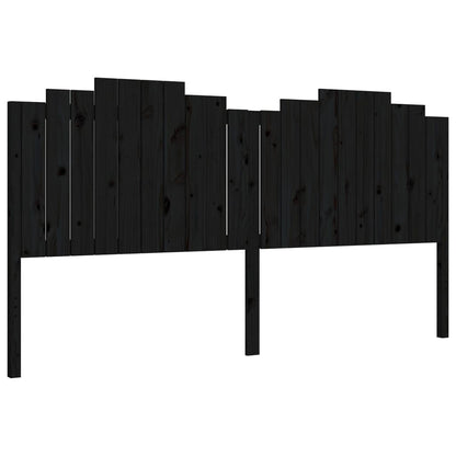 Rám Postele S Čelem Černý 200 X 200 Cm Masivní Dřevo