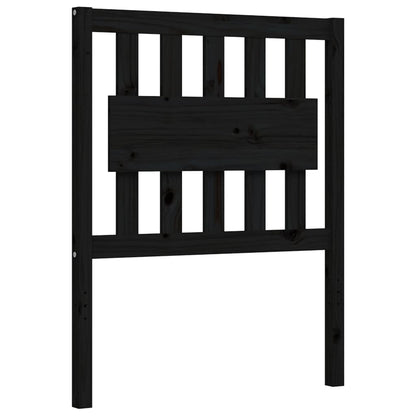 Rám Postele S Čelem Černý Small Single Masivní Dřevo