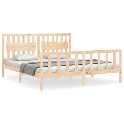 Rám Postele S Čelem Super King Size Masivní Dřevo