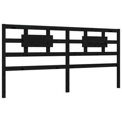 Rám Postele S Čelem Černý 200 X 200 Cm Masivní Dřevo