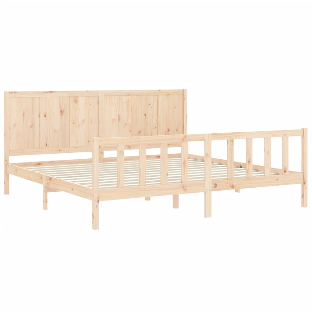 Rám Postele S Čelem 200 X 200 Cm Masivní Dřevo