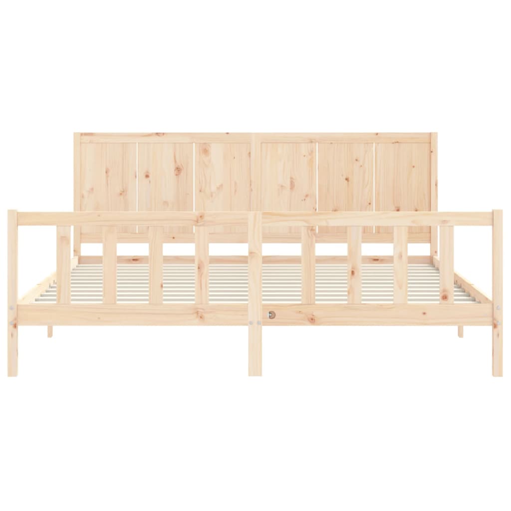 Rám Postele S Čelem 200 X 200 Cm Masivní Dřevo