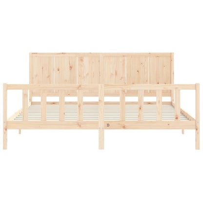 Rám Postele S Čelem 200 X 200 Cm Masivní Dřevo