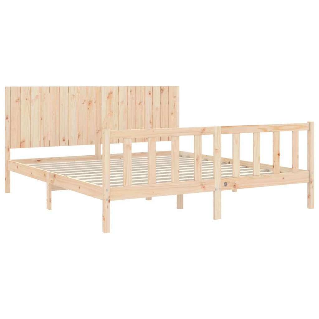 Rám Postele S Čelem Super King Size Masivní Dřevo