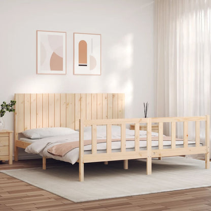 Rám Postele S Čelem Super King Size Masivní Dřevo