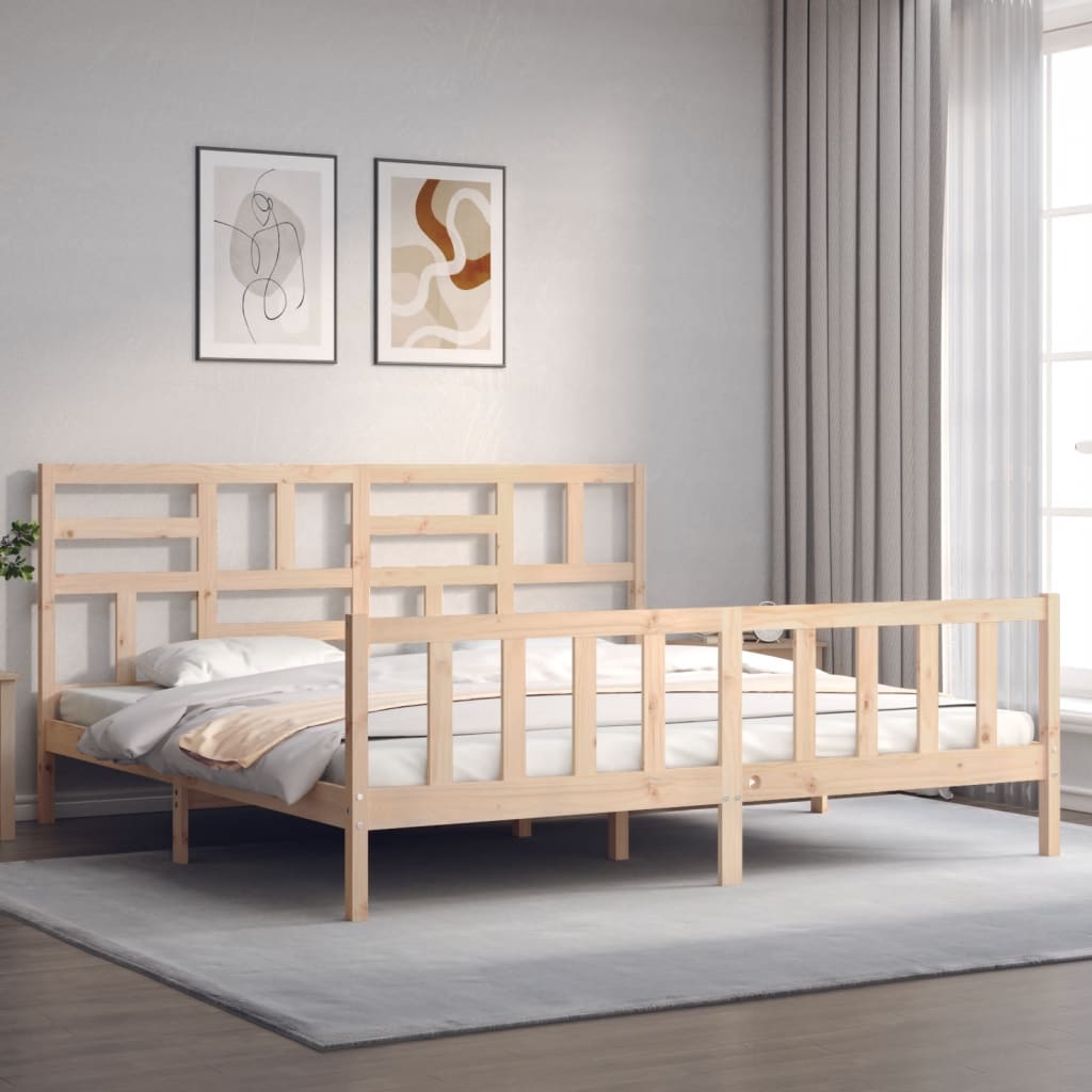Rám Postele S Čelem Super King Size Masivní Dřevo