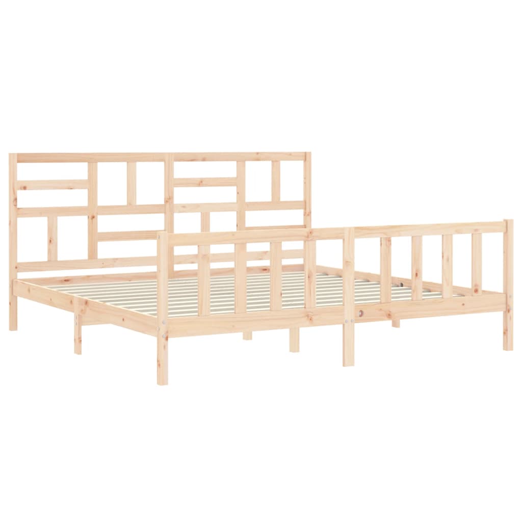 Rám Postele S Čelem Super King Size Masivní Dřevo