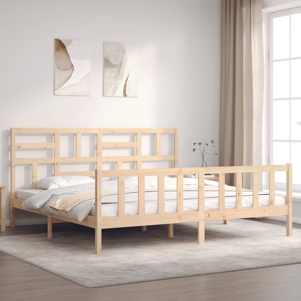 Rám Postele S Čelem Super King Size Masivní Dřevo