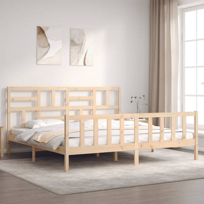 Rám Postele S Čelem Super King Size Masivní Dřevo
