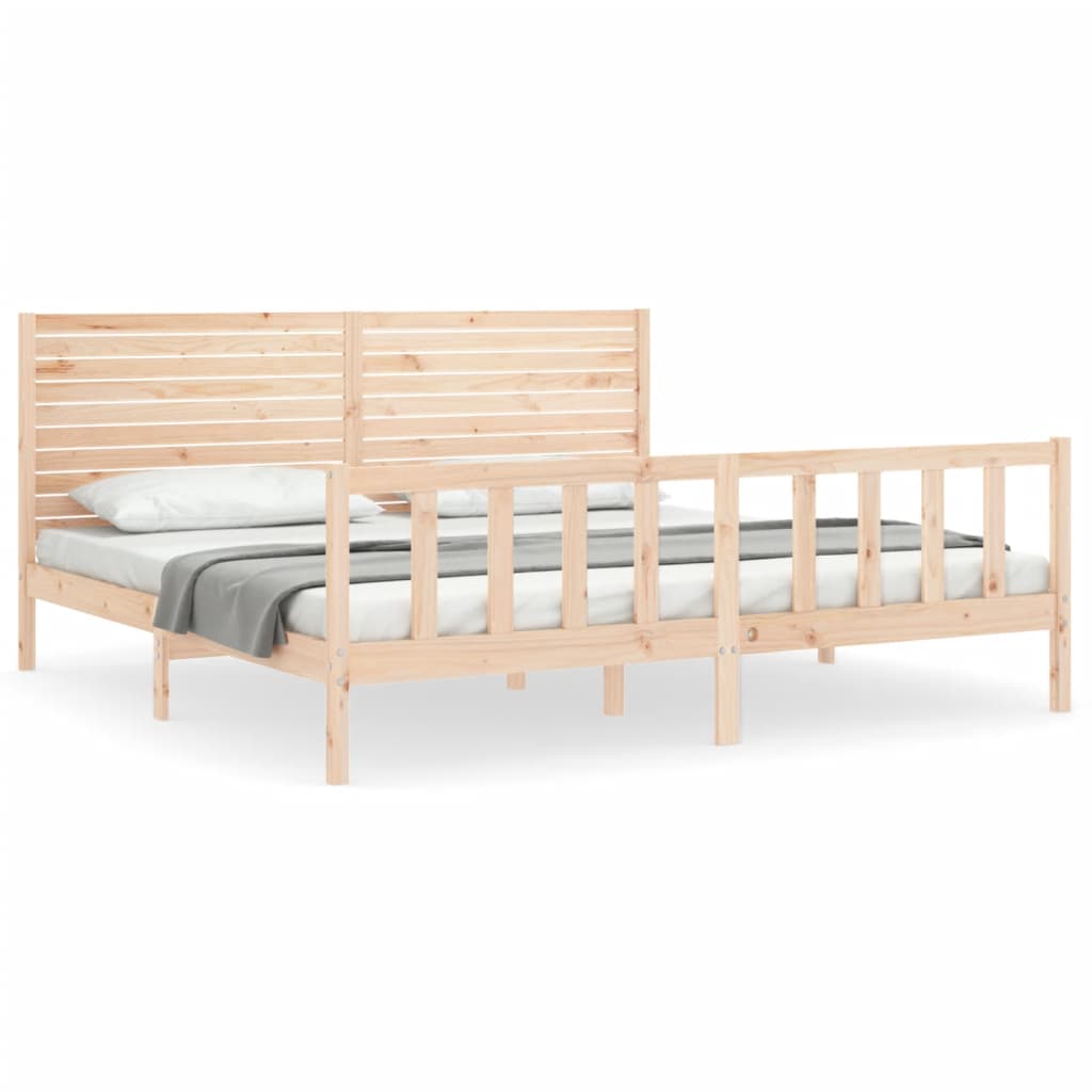 Rám Postele S Čelem Super King Size Masivní Dřevo