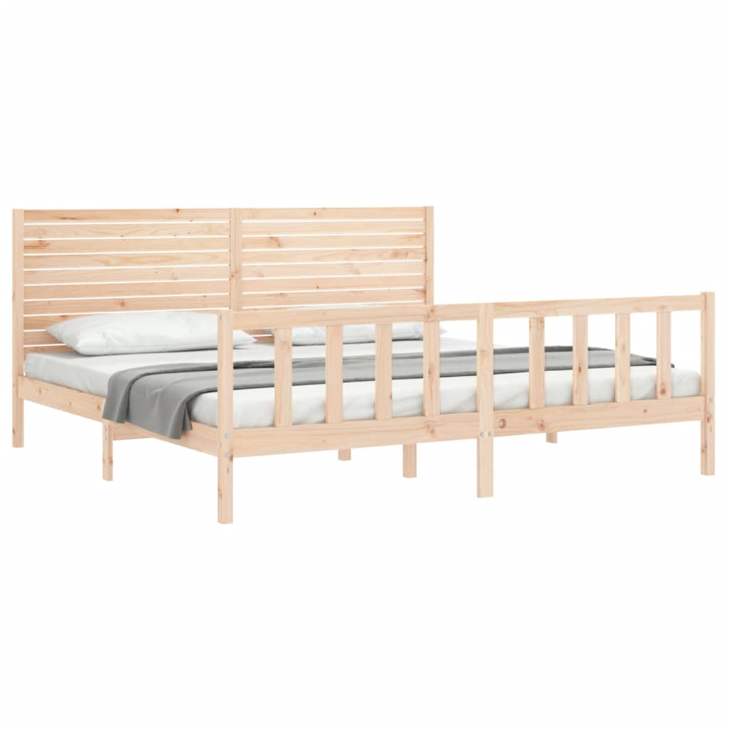 Rám Postele S Čelem Super King Size Masivní Dřevo