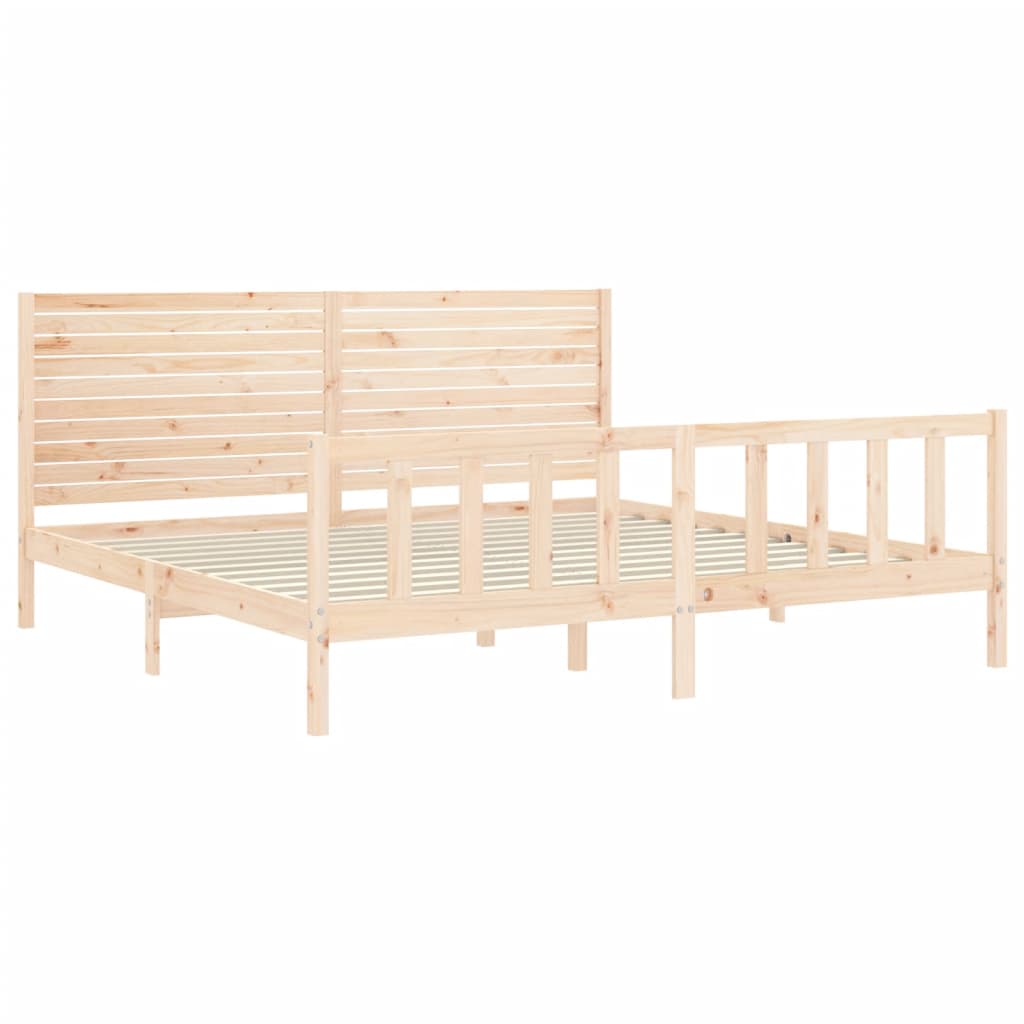 Rám Postele S Čelem Super King Size Masivní Dřevo