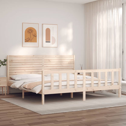 Rám Postele S Čelem Super King Size Masivní Dřevo
