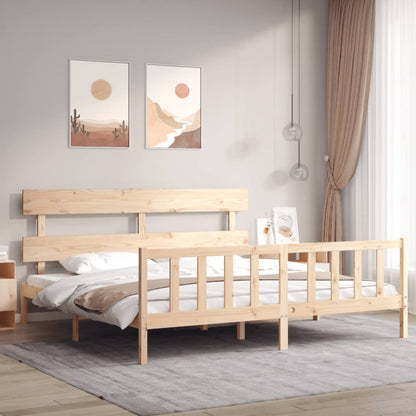 Rám Postele S Čelem Super King Size Masivní Dřevo