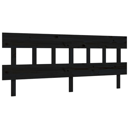 Rám Postele S Čelem Černý 200 X 200 Cm Masivní Dřevo