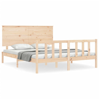 Rám Postele S Čelem King Size Masivní Dřevo