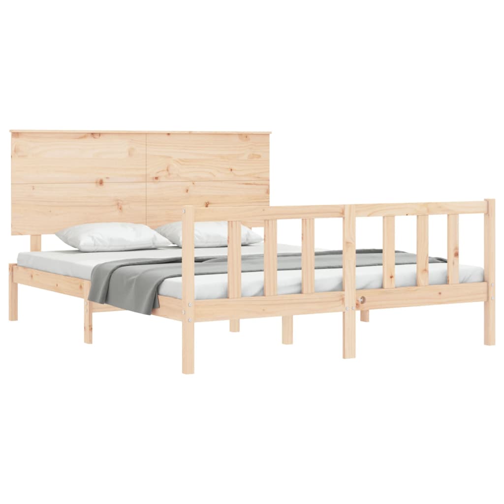 Rám Postele S Čelem King Size Masivní Dřevo