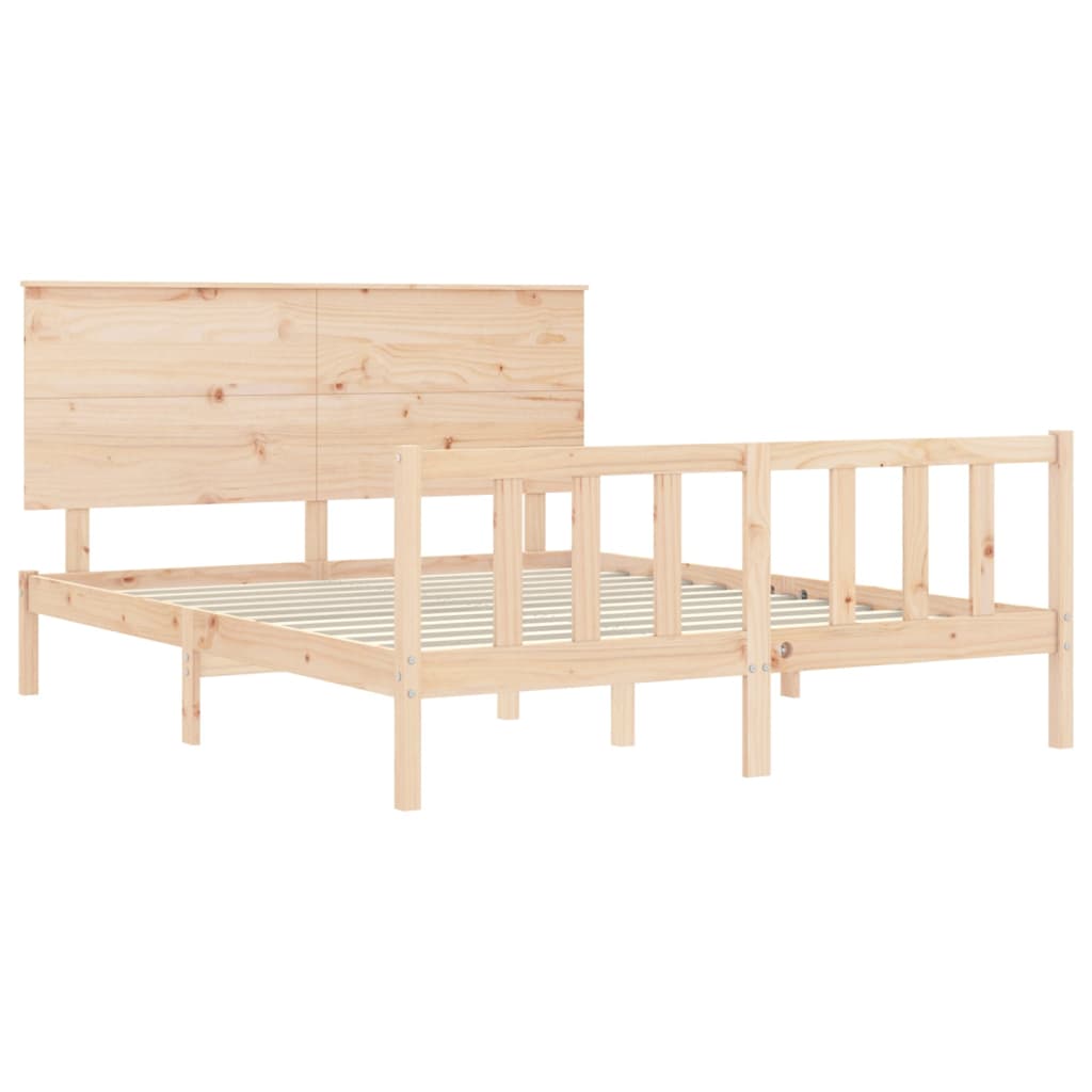Rám Postele S Čelem King Size Masivní Dřevo