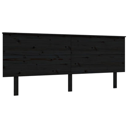 Rám Postele S Čelem Černý 200 X 200 Cm Masivní Dřevo