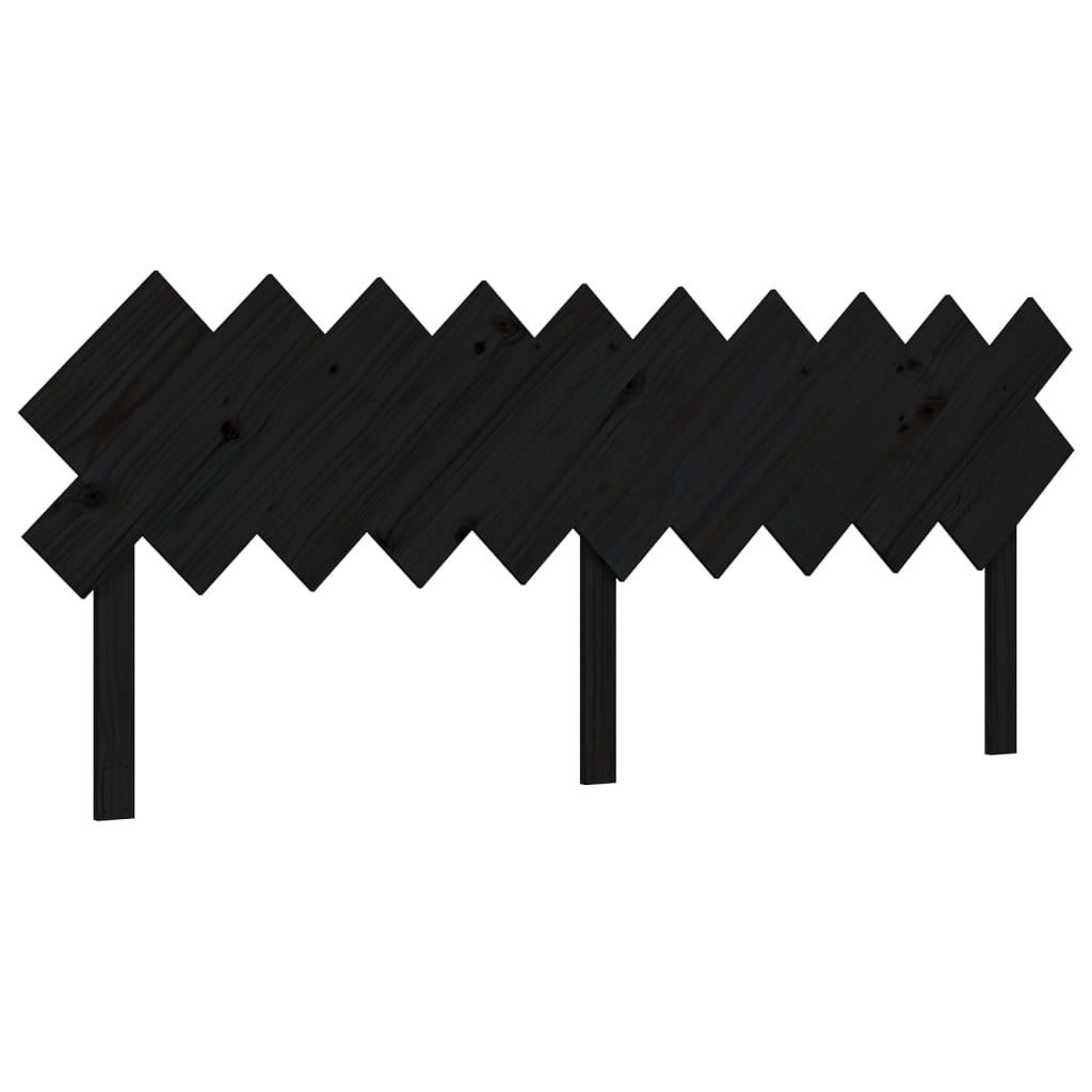 Rám Postele S Čelem Černý 200 X 200 Cm Masivní Dřevo