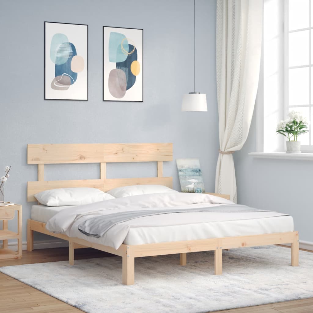 Rám Postele S Čelem King Size Masivní Dřevo